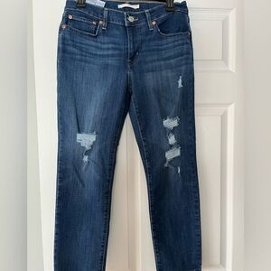 Levi’s boyfriend jeans. Size 27 x 27. Indigo. Lightly worn